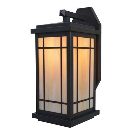Arroyo Craftsman 8" Avenue Long Body Wall Bracket, Slate, Amber Mica Glass AVB-8LM-S